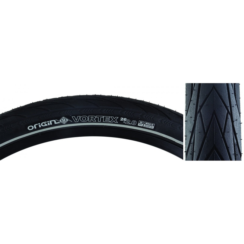 Origin8 Vortex 26×2.0 Wire PSI 65 TPI 60 Clincher Blk Smooth Fast Rolling Tread