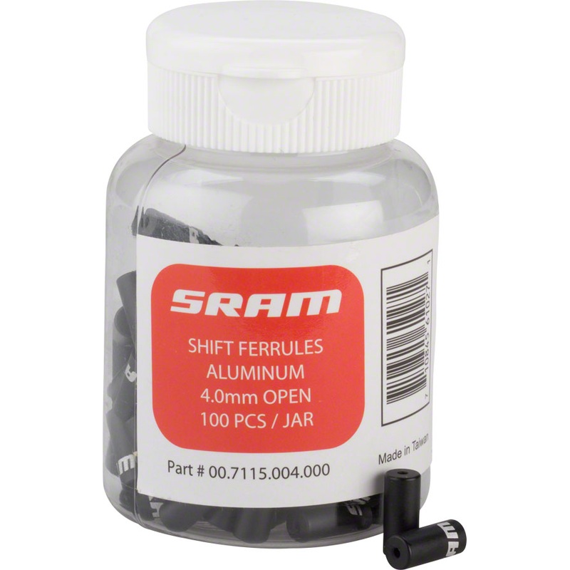 Premium SRAM Bicycle Cable Housing Ferrules & End Caps – 4mm & 5mm Black, 100-Count Jars for Accurate Cable Alignment & Superior Shift/Brake Performance 4mm