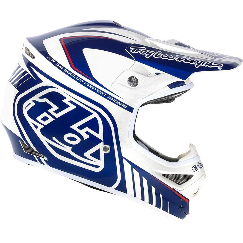 Troy Lee Designs Air Delta Full Face Helmet – Blue-White Blue – White Small