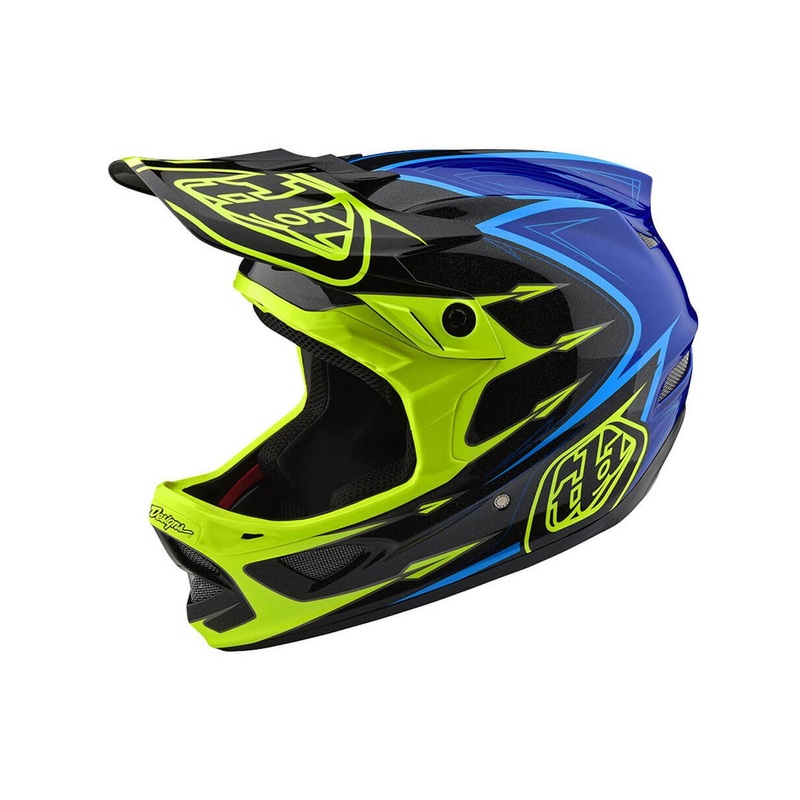 Troy Lee Designs D3 Composite Full Face Helmet – Corona Flo Yellow-Blue – 2018 Corona Flo Yellow – Blue Medium