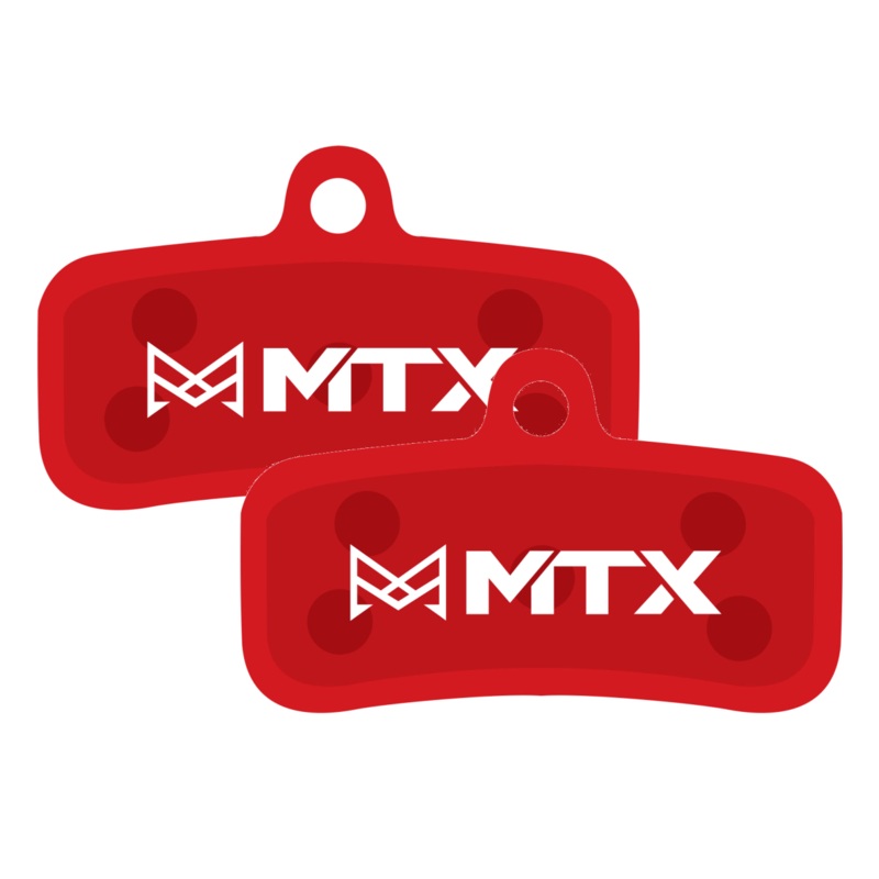 MTX Red Label Brake Disc Pads & Shimano TRP Quad D-Type 4-Piston Disc Brake Set for Trail & XC