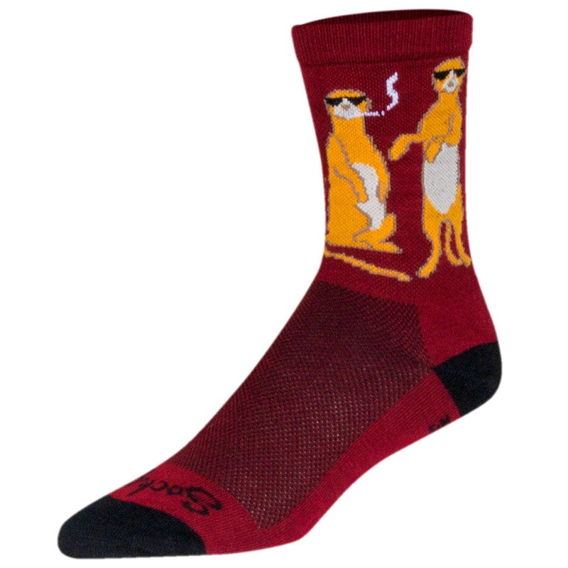 SockGuy Crew Kool Kats Socks – 6″, Burgundy, Large/X-Large