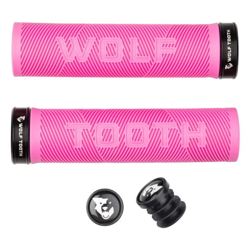 Wolf Tooth Components Echo Lock-On MTB Grips  Pink Pink – Black
