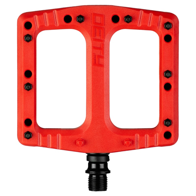 Deity Deftrap Pedals  Durable Nylon Composite, Symmetrical Design, Sealed Bearings, Mud-Shedding, Multiple Colors for MTB & Bicycle Enthusiasts Red