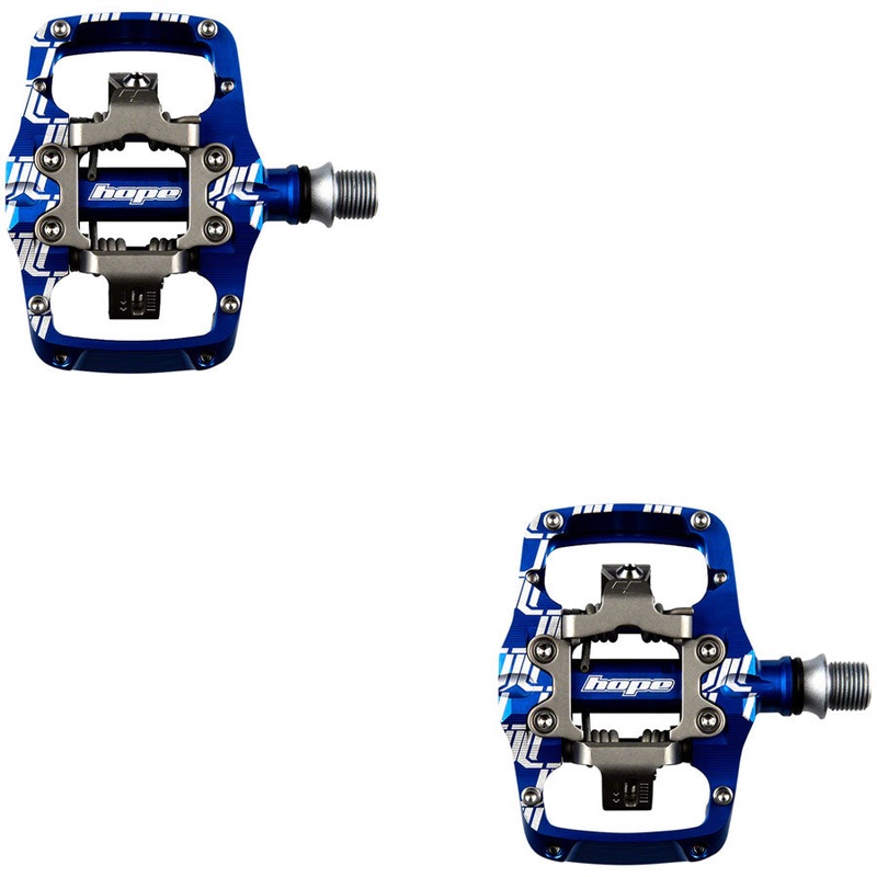 Hope Union TC Pedals – Dual Sided Clipless with Platform, 9/16″, Blue