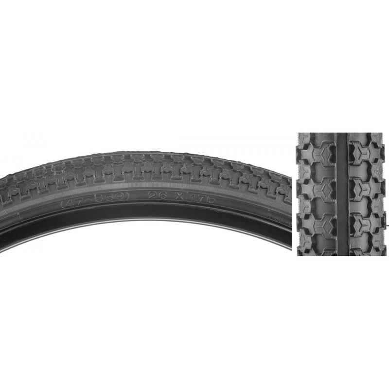 Sunlite MTB Raised Center 26×1.75 Wire TPI 40 Black/Black Reflective Road Tire