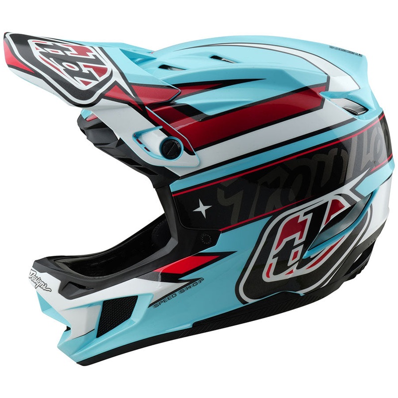Troy Lee Designs D4 Polyacrylite Helmet   Linear Blue, X-Large