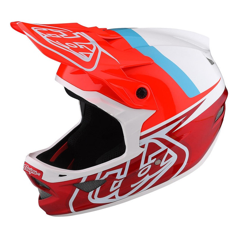 Troy Lee Designs D3 Fiberlite Full Face Helmet – Slant – Red Red X-Small