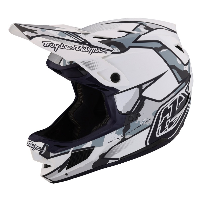 Troy Lee Designs D4 Composite Full Face Helmet with MIPS – Matrix Camo – White – 2023 White X-Small