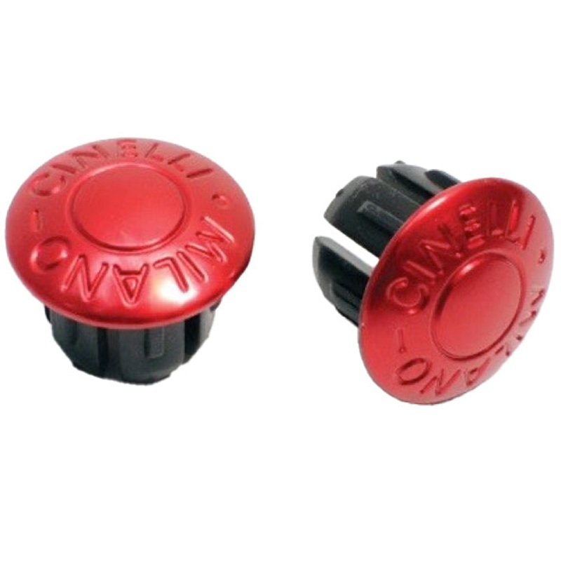 Cinelli Bicycle Bar End Plugs  Premium Aluminum Road Drop Bar End Caps with Raised Cinelli Logo, Multiple Colors, Durable Fit & Stylish Finish Milano Red