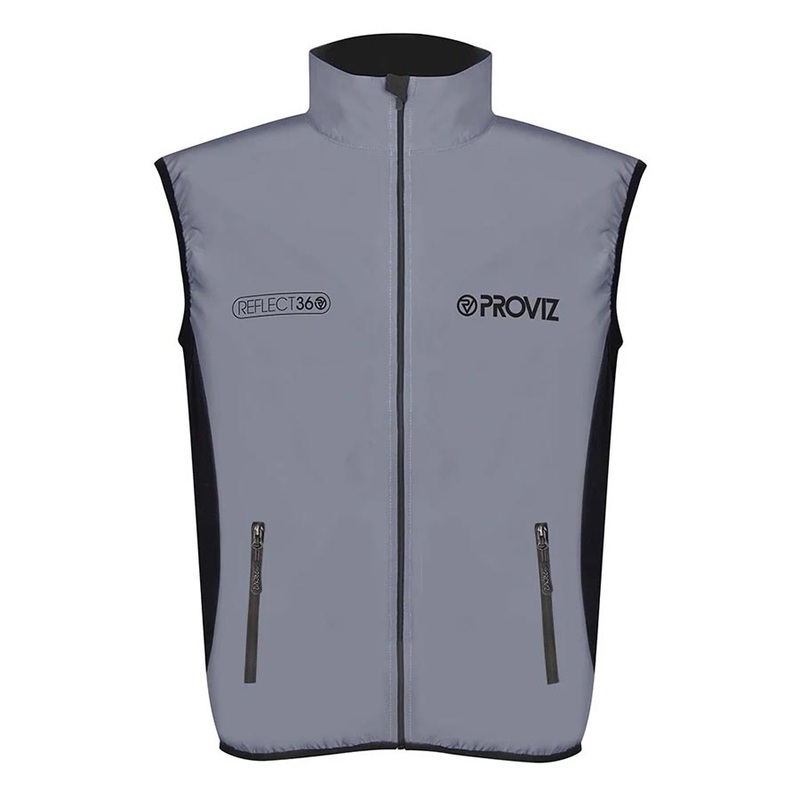 Proviz Reflect 360 Men’s Running Vest – Waterproof, Recycled Materials, Glow Zippers, Thermal, Reflective, Lightweight Performance Sportswear S