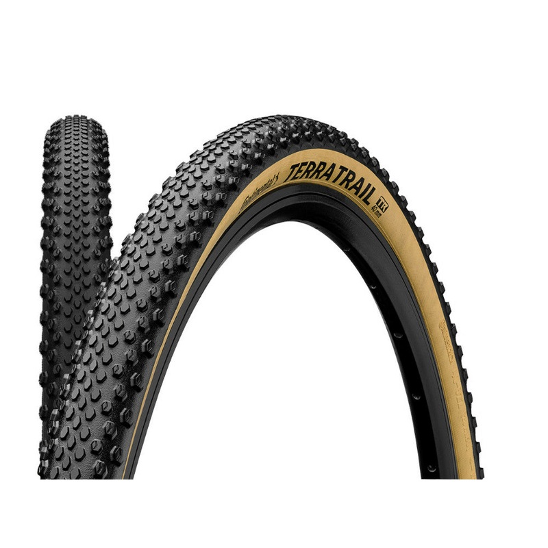 Continental Terra Trail 700c Cycolcross Tire – Cream Sidewall Black – Cream 40c ProTection – Black Chili