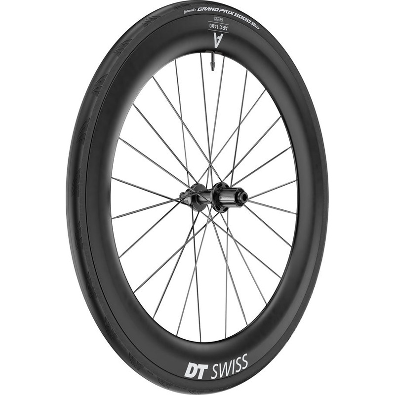 DT Swiss ARC 1400 DiCut 65 Rear Wheel – 700, 12 x 142mm, Center-Lock, HG11 Road/XDR, Ratchet EXP 36, Black, WTS w/GP5000