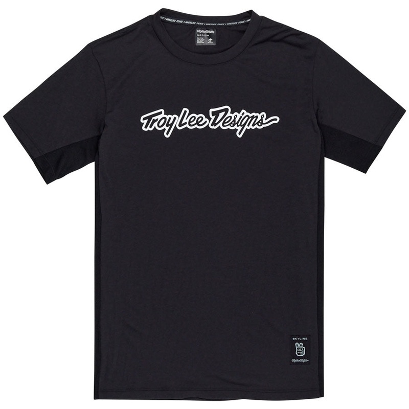 Troy Lee Designs Skyline Short Sleeve Ride Tee   Signature Black, X-Large