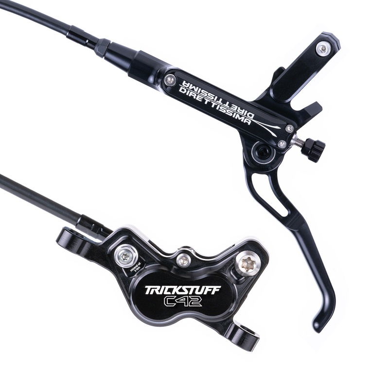 Trickstuff Direttissima Brakeset, Black, Kevlar Hose Front 900mm – Rear 1700mm, C42 Caliper