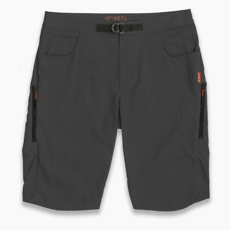 KETL Mtn Skid Mark MTB Shorts – Lightweight, Zipper Pockets, Men’s Mountain Biking Shorts Grey Small