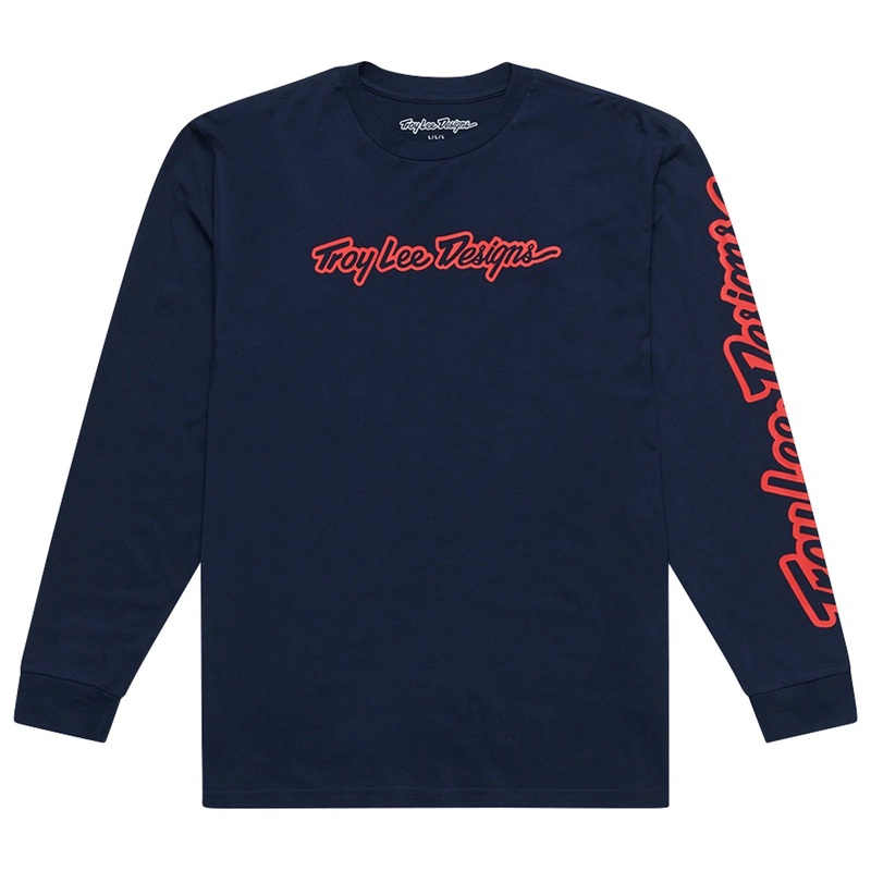 Troy Lee Designs Signature Long Sleeve Tee – Navy Navy Small