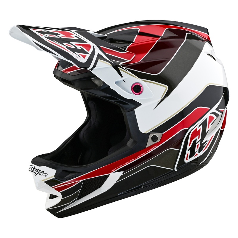 Troy Lee Designs D4 Polyacrylite Full Face Helmet with MIPS – Block – Charcoal-Red Charcoal – Red X-Small