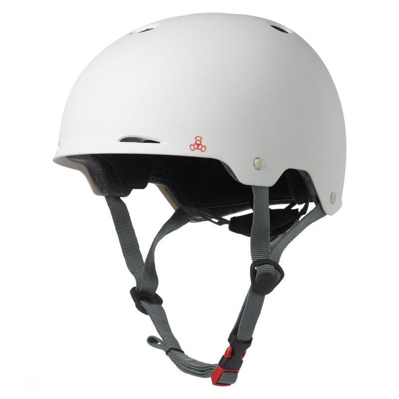 Bike Helmet Triple Eight Dual Certified Gotham Grooved EPS Fit Dial White Large/XL