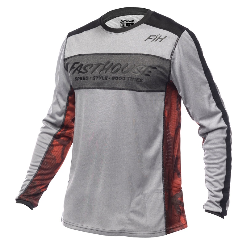 Fasthouse Classic Acadia Long Sleeve MTB Jersey – Youth – Heather Gray Heather Gray Small