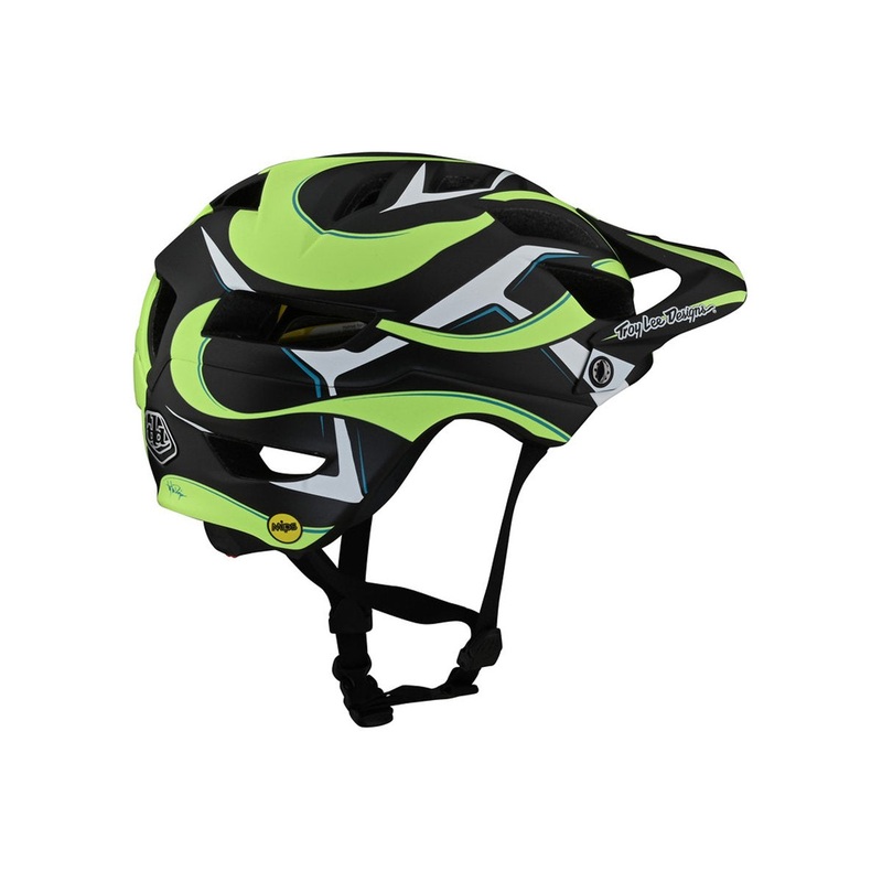 Troy Lee Designs A1 MIPS MTB Helmet – Youth – Welter – Black-Green – 2021 Black – Green One Size