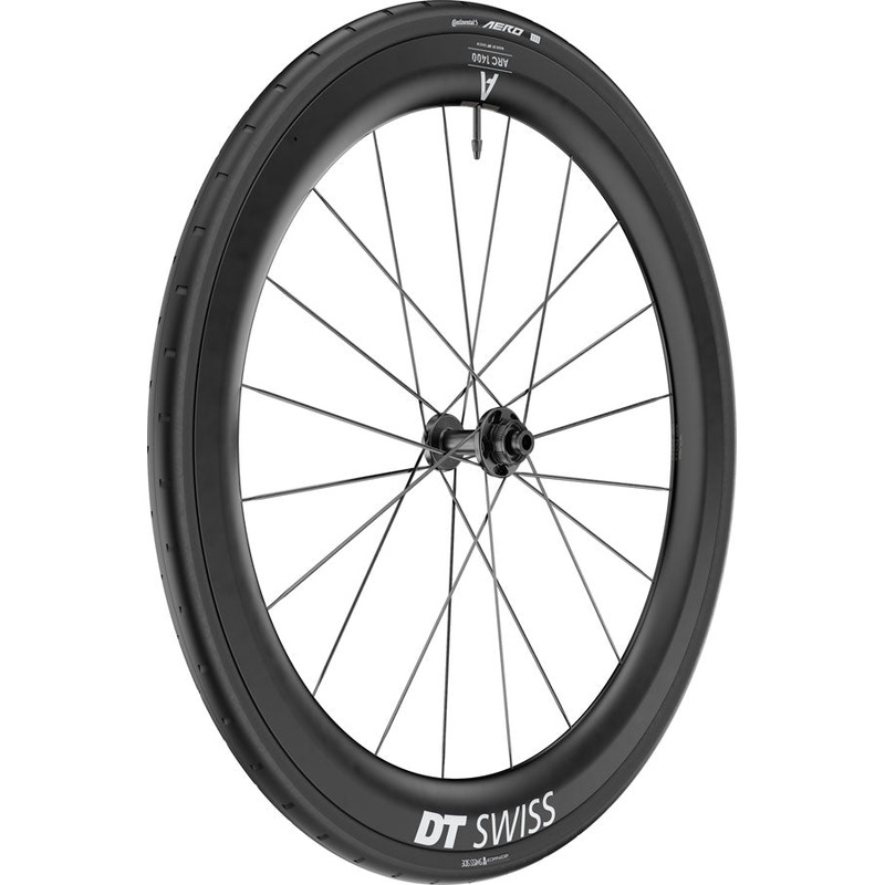 DT Swiss ARC 1400 DiCut 55 Front Wheel – 700, 12 x 100mm, Center-Lock, Black, WTS w/Aero 111 Tire