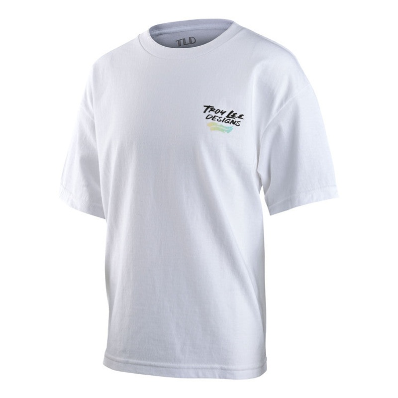 Troy Lee Designs Feathers Short Sleeve Tee – Youth – White White Small