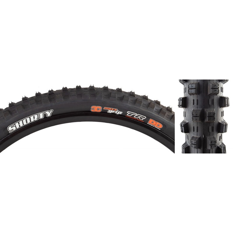 Maxxis Shorty Tire – 27.5 x 2.4 Tubeless Folding BLK 3C Grip DoubleDown Wide Trail
