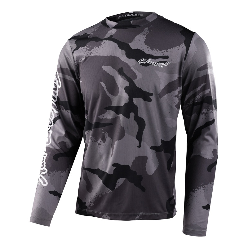 Troy Lee Designs Flowline Long Sleeve MTB Jersey – Cams – Carbon – 2023 Carbon Small