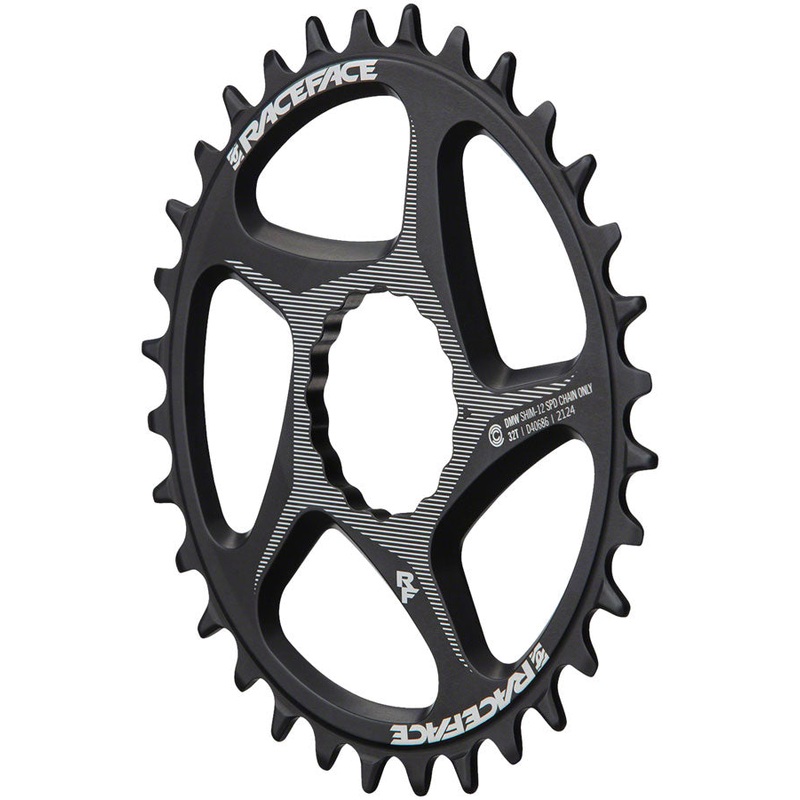 RaceFace Direct Mount Wide Chainring – 34t DM CINCH For Shimano 12-Speed HG+ Compatible Chain BLK