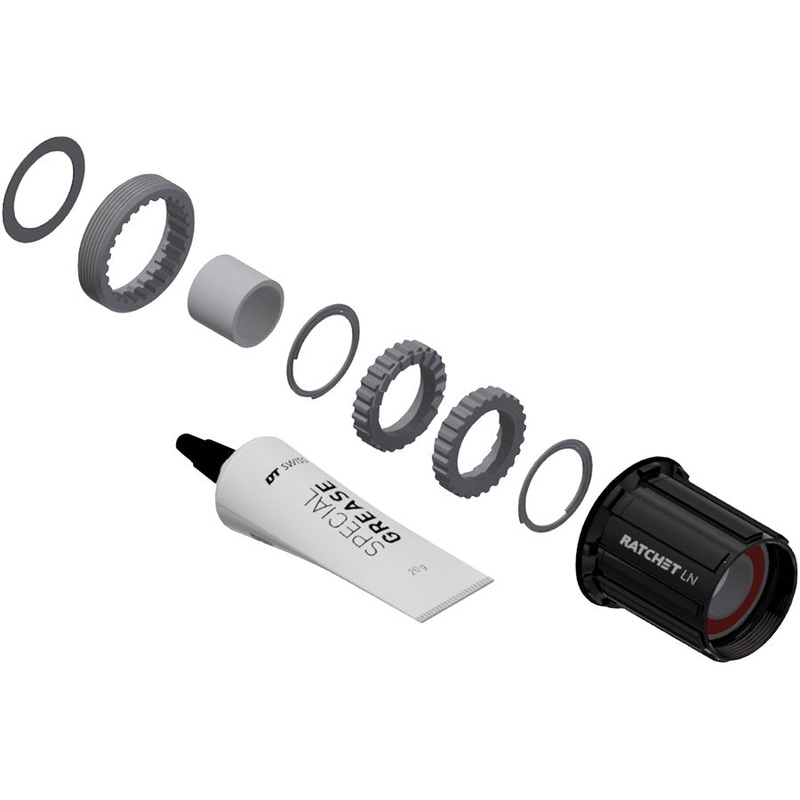 DT Swiss Ratchet LN Freehub Body Upgrade Kit – Shimano HG 11 Road, Standard, Aluminum, Sealed Bearing, 18T