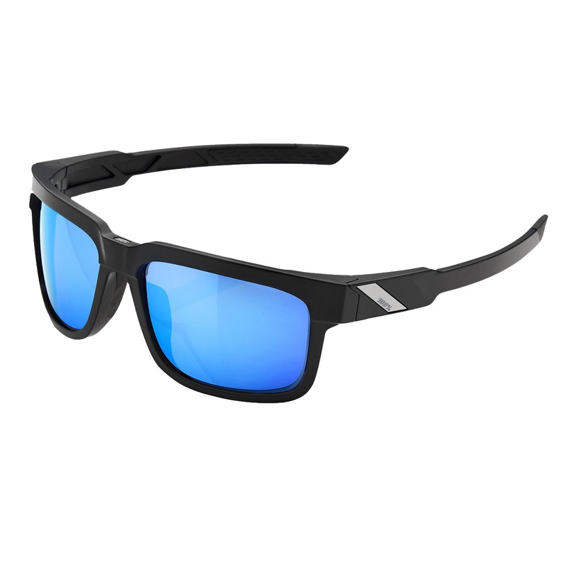 100% Type-S – Matte Black Performance Sunglasses – HiPER Blue Multilayer Mirror Lens Black