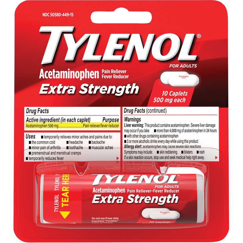 Tylenol Pain Reliever Travel Pack – 10 Tablets