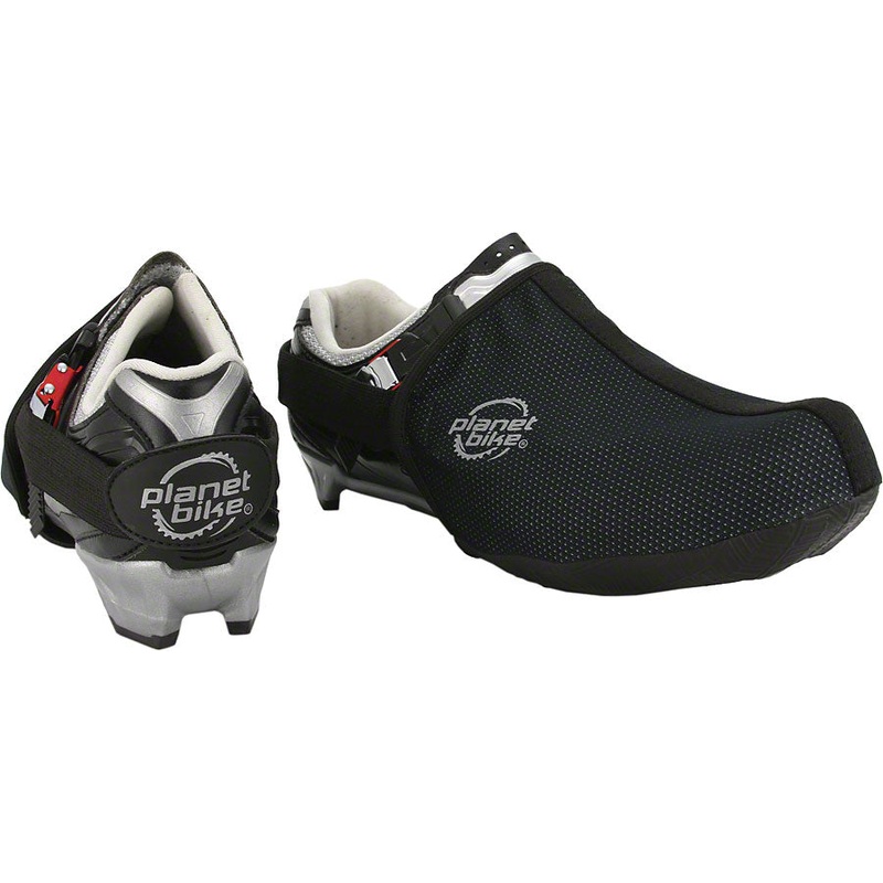 Planet Bike Die-Cut Windproof Microfleece Toe Shoe Covers for Cycling, SPD & Road Cleats, Reflective Logo, Multiple Sizes & Unisex Fit SMALL