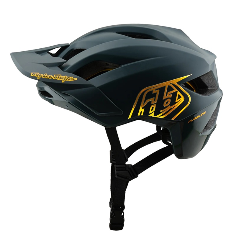 Troy Lee Designs Flowline MTB Helmet – Point – Gray-Gold Gray – Gold X-Small/Small