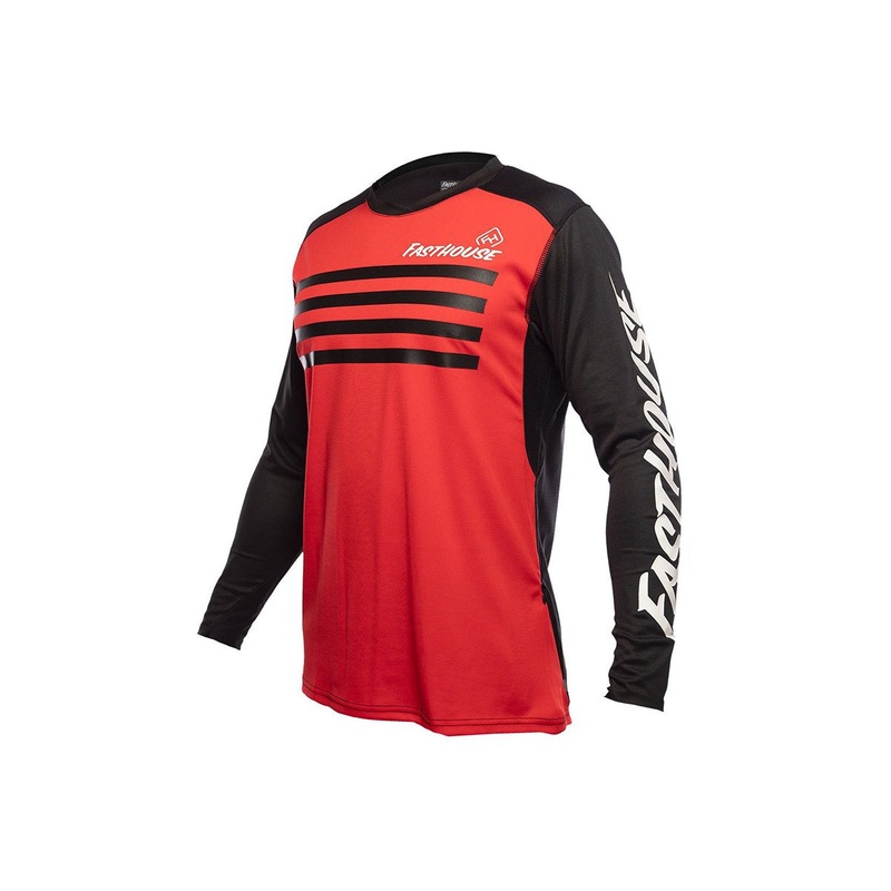 Fasthouse Alloy Stripe Long Sleeve MTB Jersey – Red Red Small