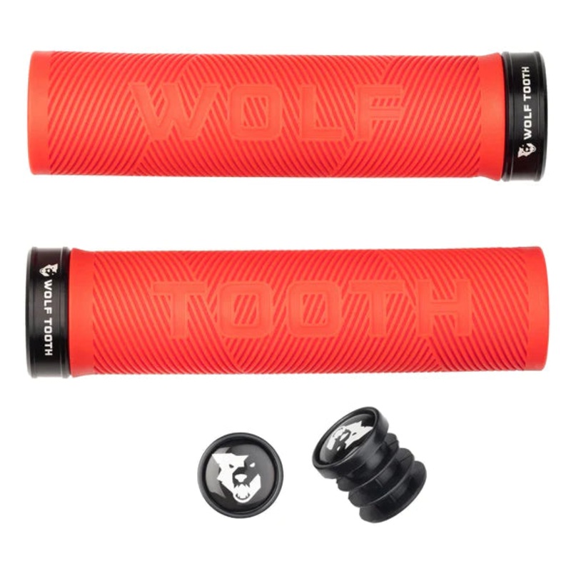 Wolf Tooth Components Echo Lock-On MTB Grips  Red Red – Black
