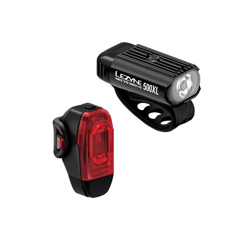 Lezyne Hecto Drive 500XL/KTV Drive+ Headlight and Taillight Set – Black