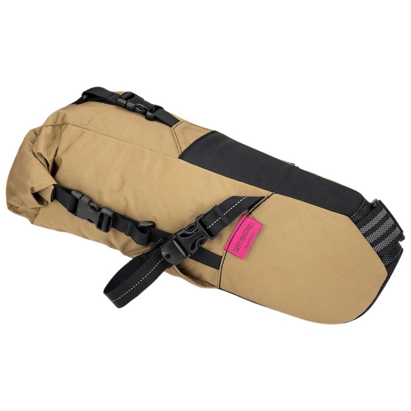 Swift Industries Olliepack Seat Bags  Lightweight, durable Bikepacking Saddle Bags with roll-top closure, reflective details, and secure mounting options Coyote 15.24x5x13.9×50.8cm