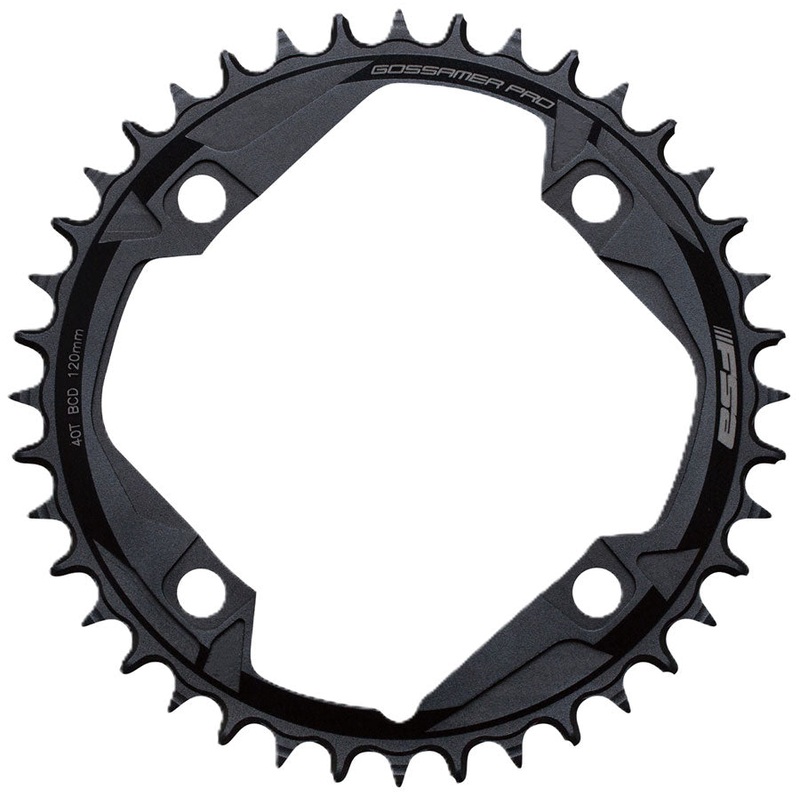 FSA Gossamer Pro Megatooth Chainring 1x 44T Tooth Count 120BCD 4-Bolt Pattern Narrow-Wide Profile  BLK