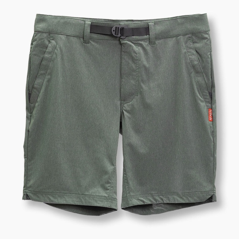 KETL Mtn Virtue Hybrid Shorts V3 9″ Inseam: Swim, Hike, Travel, Lounge, Bike – Men’s Hiking Chino Style Lightweight Green Small