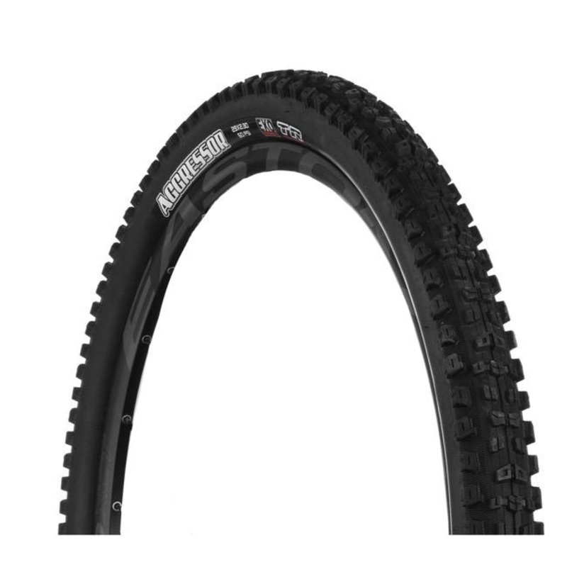 Maxxis Aggressor 29″ Folding MTB Tire Black 2.3″ TPI 60 – (DC) Dual Compound – (TR) Tubeless Ready – (EXO) EXO Sidewall
