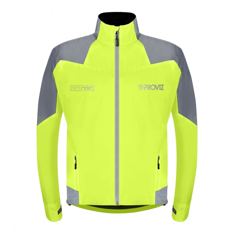 Proviz Nightrider 2.0 Cycling Jackets for Men  Reflective, Waterproof Breathable Outerwear with Micro Fleece & Storm Zip for All-Year Safety SM