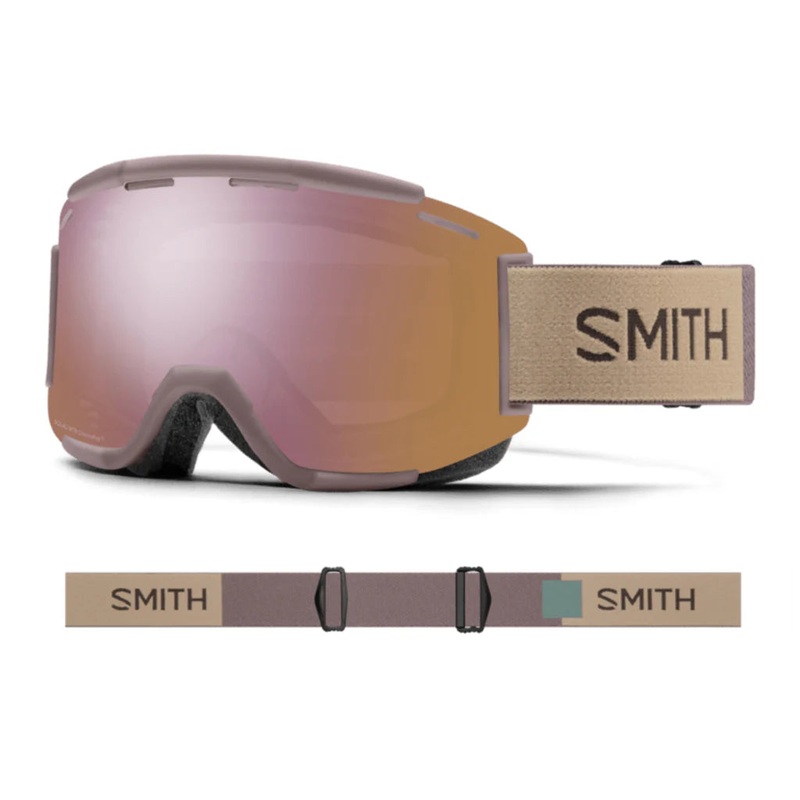 Smith Squad MTB Goggle – Rosewood-Juniper Rosewood – Juniper ChromaPop Everyday Rose Gold Mirror Anti Fog & Clear Lens