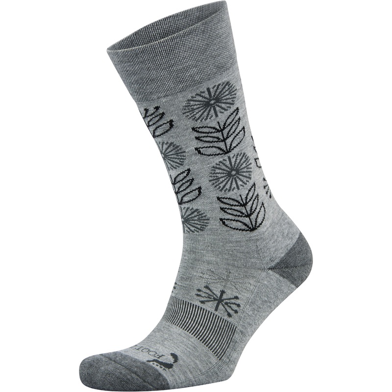 Foot Zen Women’s Floral & Dot Crew Socks  Premium Foot Health, Moisture-Wicking Fabric, Seamless Toe Closure & Deep Heel Pockets FLORAL GREY