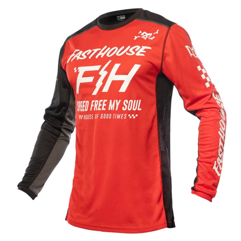 Fasthouse Grindhouse Slammer Jersey – Youth – Red-Black Red – Black X-Small