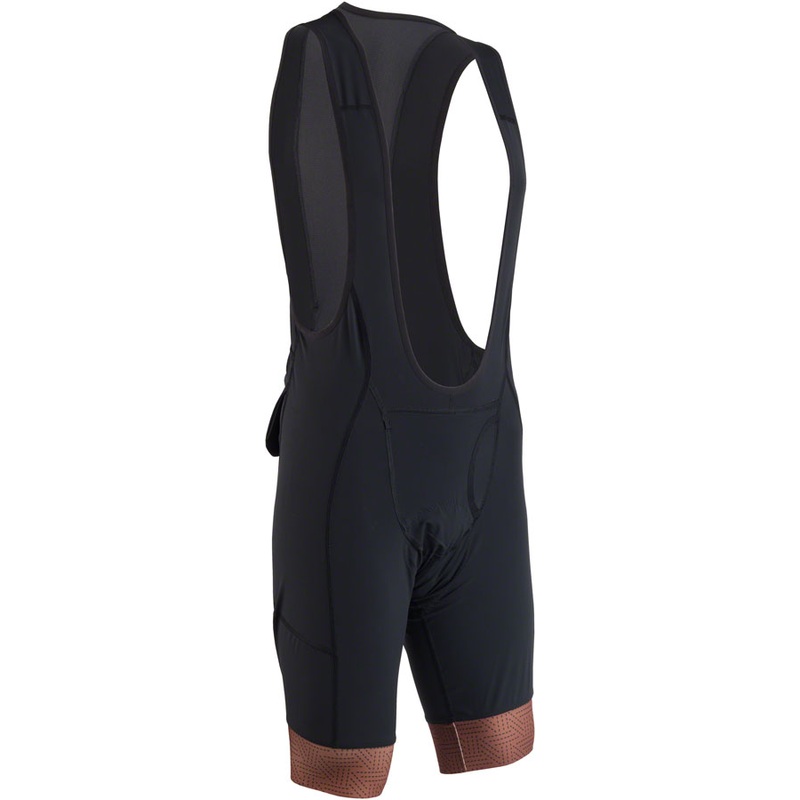KETL Mtn Canyon MTB Bib: Triple Pocket Chamois Mountain Bike Specific Bibs Black/Rust Men’s Small