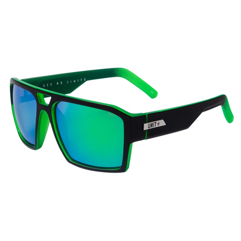 Unit Vault Polarised Sunglasses – Matt Black-Dip Green Matt Black – Dip Green – Green Mirror Lens