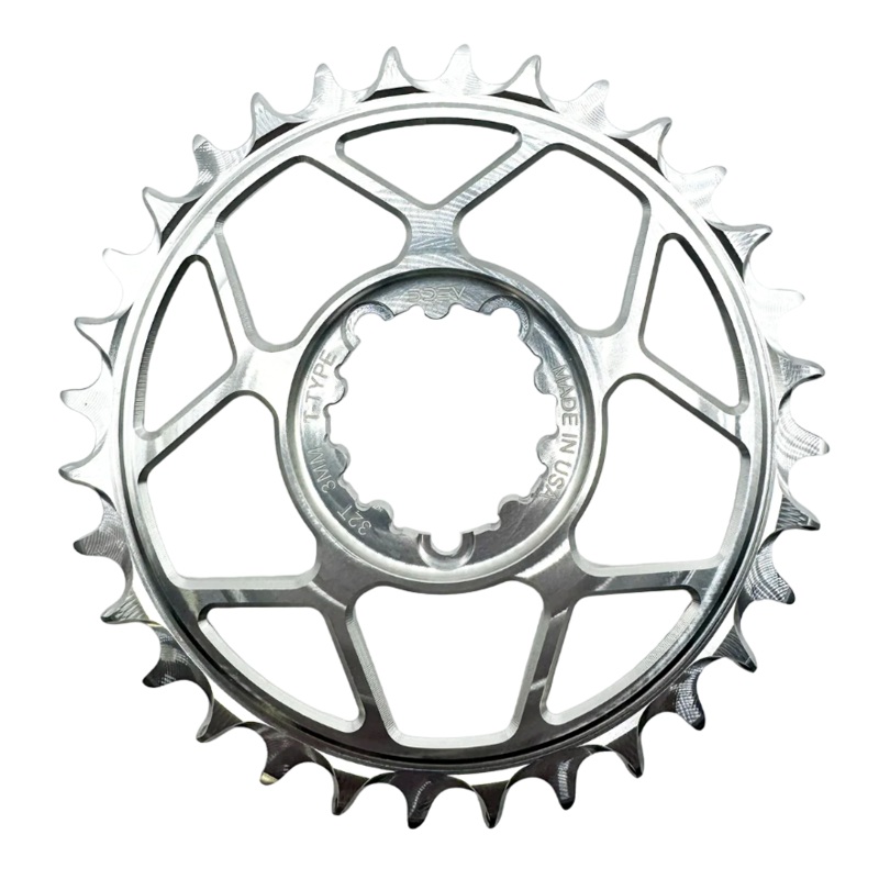 5Dev T-Type Aluminum Chainring, Raw, Sram 3 Bolt, 32 Tooth, 3mm Offset