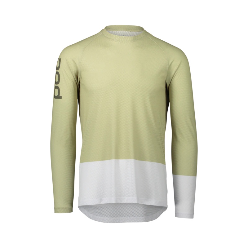 POC Pure Long Sleeve MTB Jersey – Prehnite Green-Hydrogen White Prehnite Green – Hydrogen White X-Small